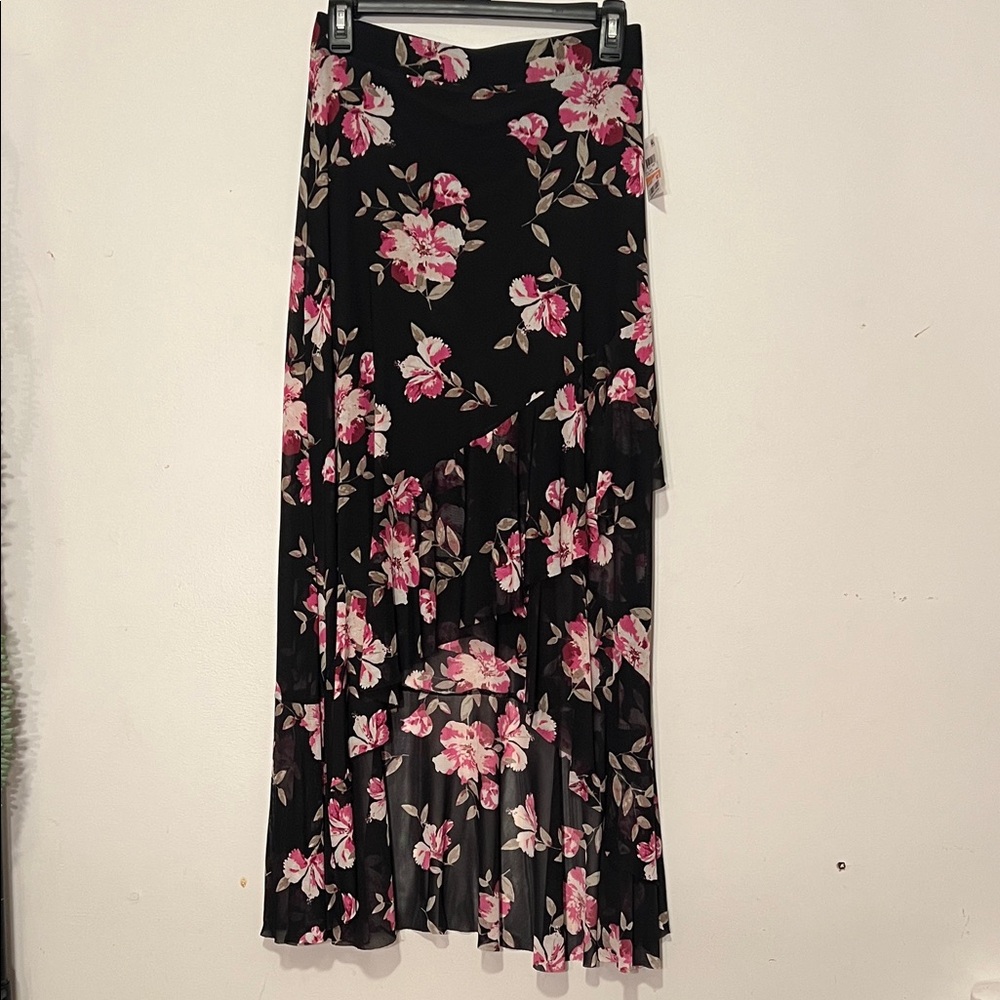 Floral Black and Pink Women's Skirt
